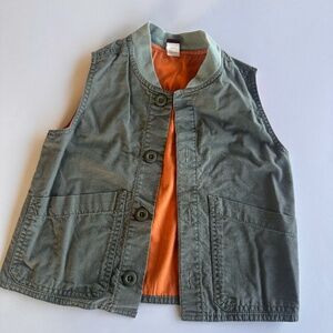 Tea Collection Olive Sage Green Kids Lightweight Cotton Vest Size 3